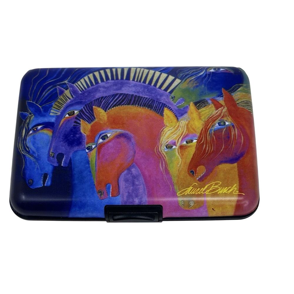 Laurel Burch RFID Armored Wallet Wild Horses of Fire Excellent Condition